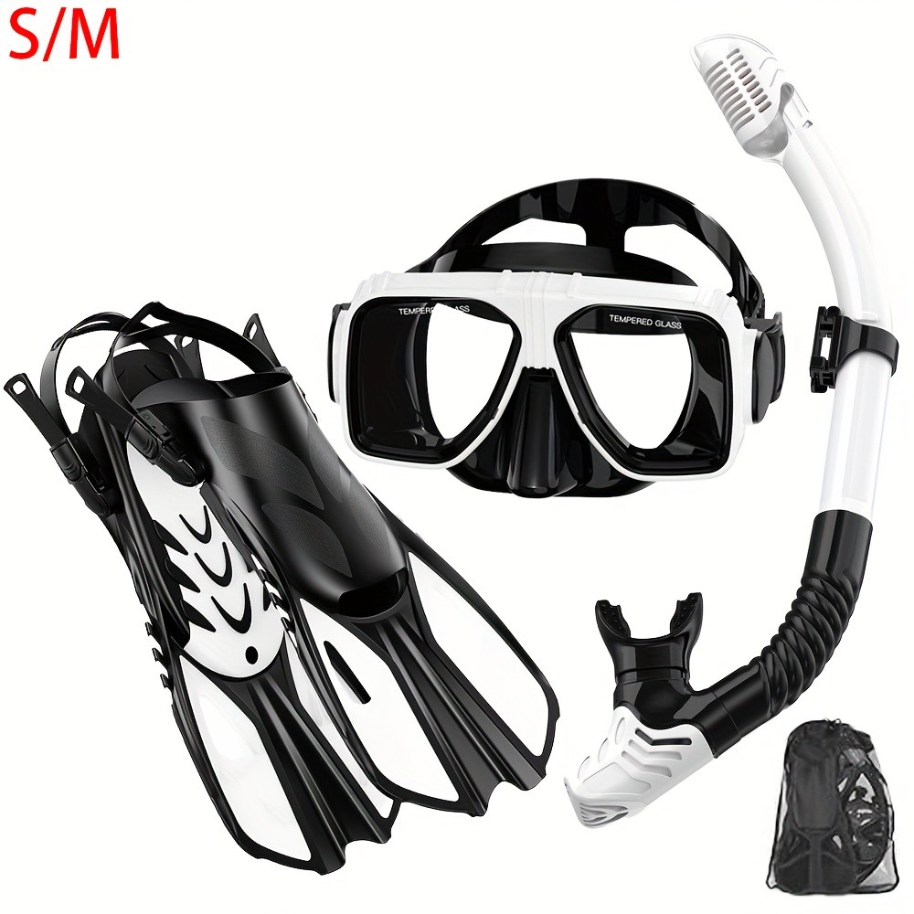 JoyMaySun Snorkeling Mask + Snorkel + Fins Set