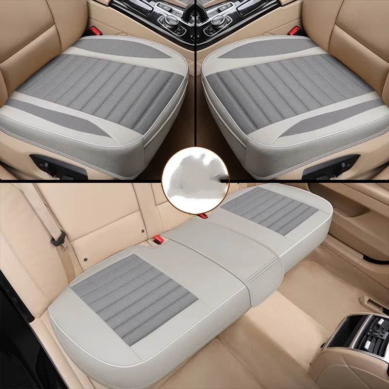 Three-piece Car Seat Cushion New Linen Cushion Cover Without Backrest