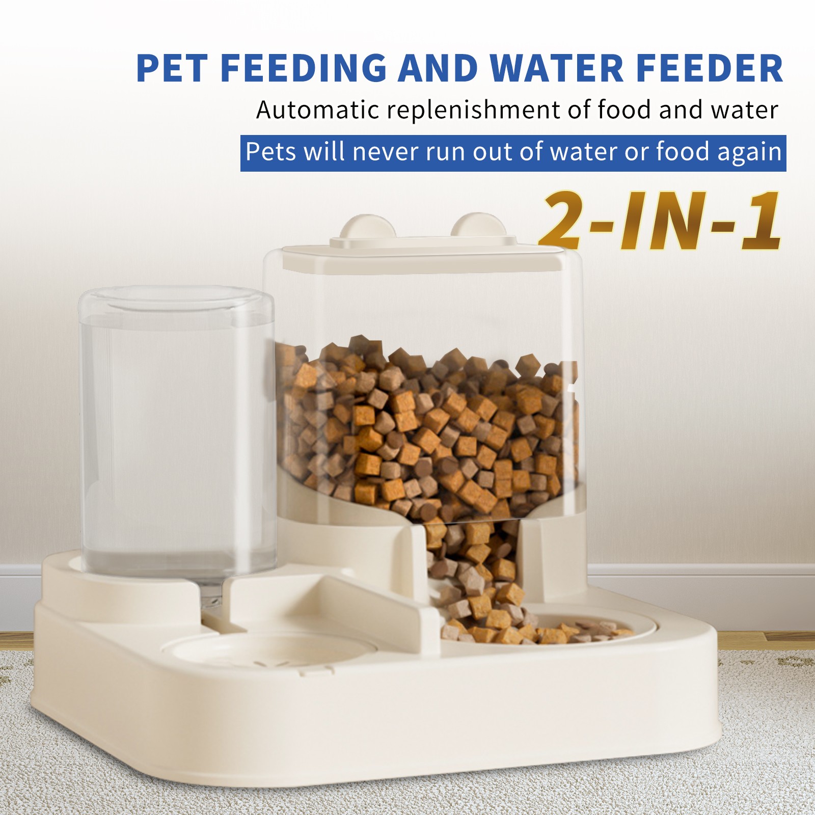 Pet Feeding and Water Feeder  2-in-1 Automatic Replenishment Feeder