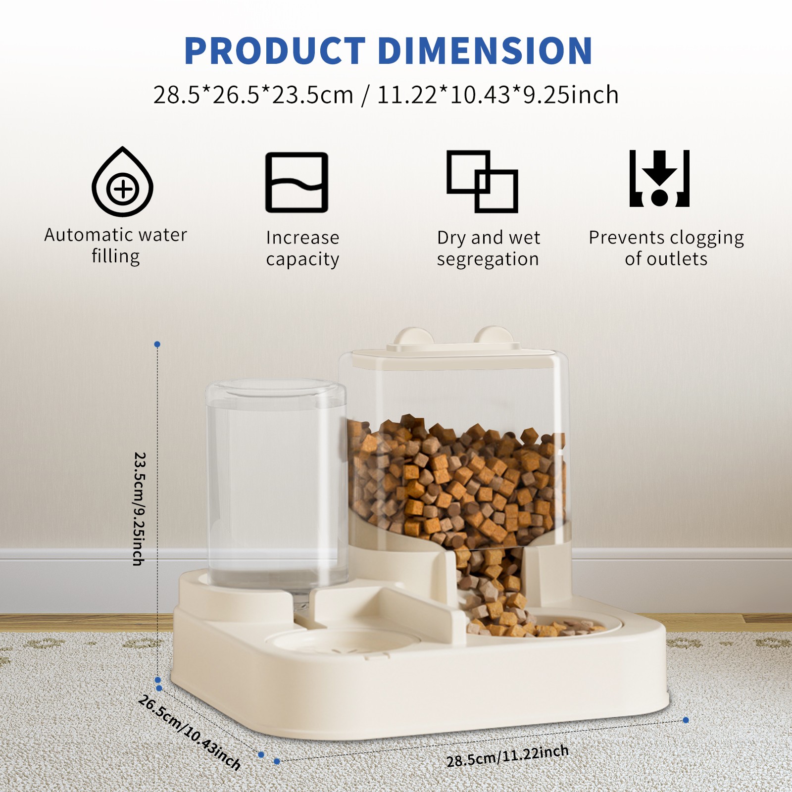 Pet Feeding and Water Feeder  2-in-1 Automatic Replenishment Feeder