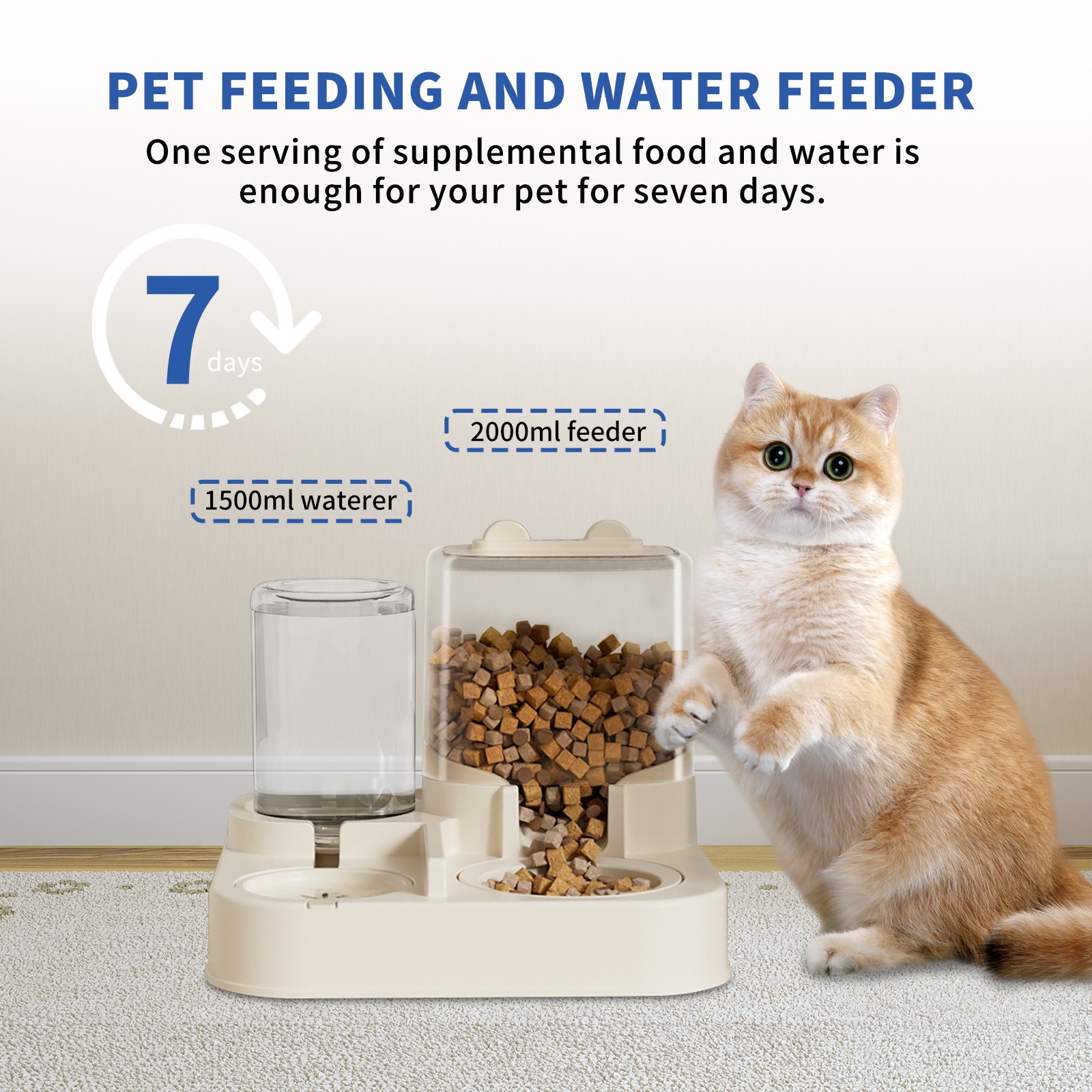 Pet Feeding and Water Feeder  2-in-1 Automatic Replenishment Feeder