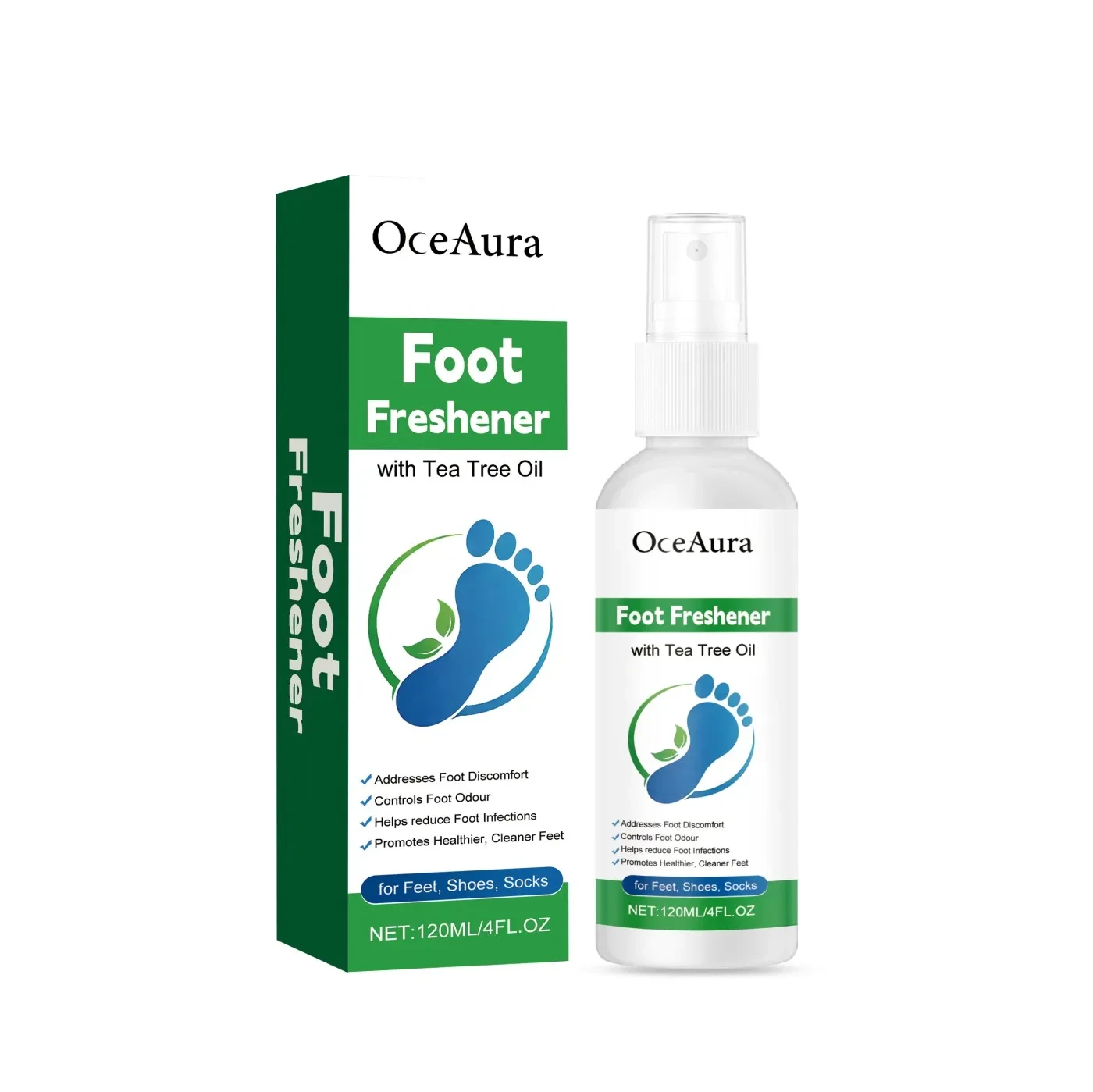 OceAura Foot Freshener with Tea Tree Oil (120ml)
