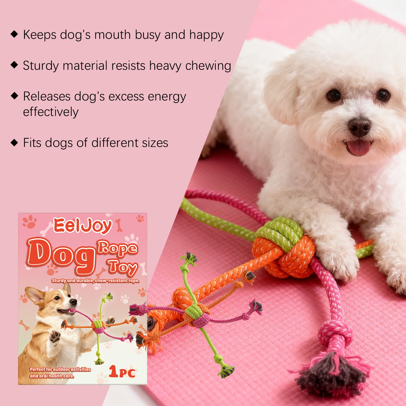 EelJoy Dog Rope Toy Sturdy, Durable, and Chew-Resistant