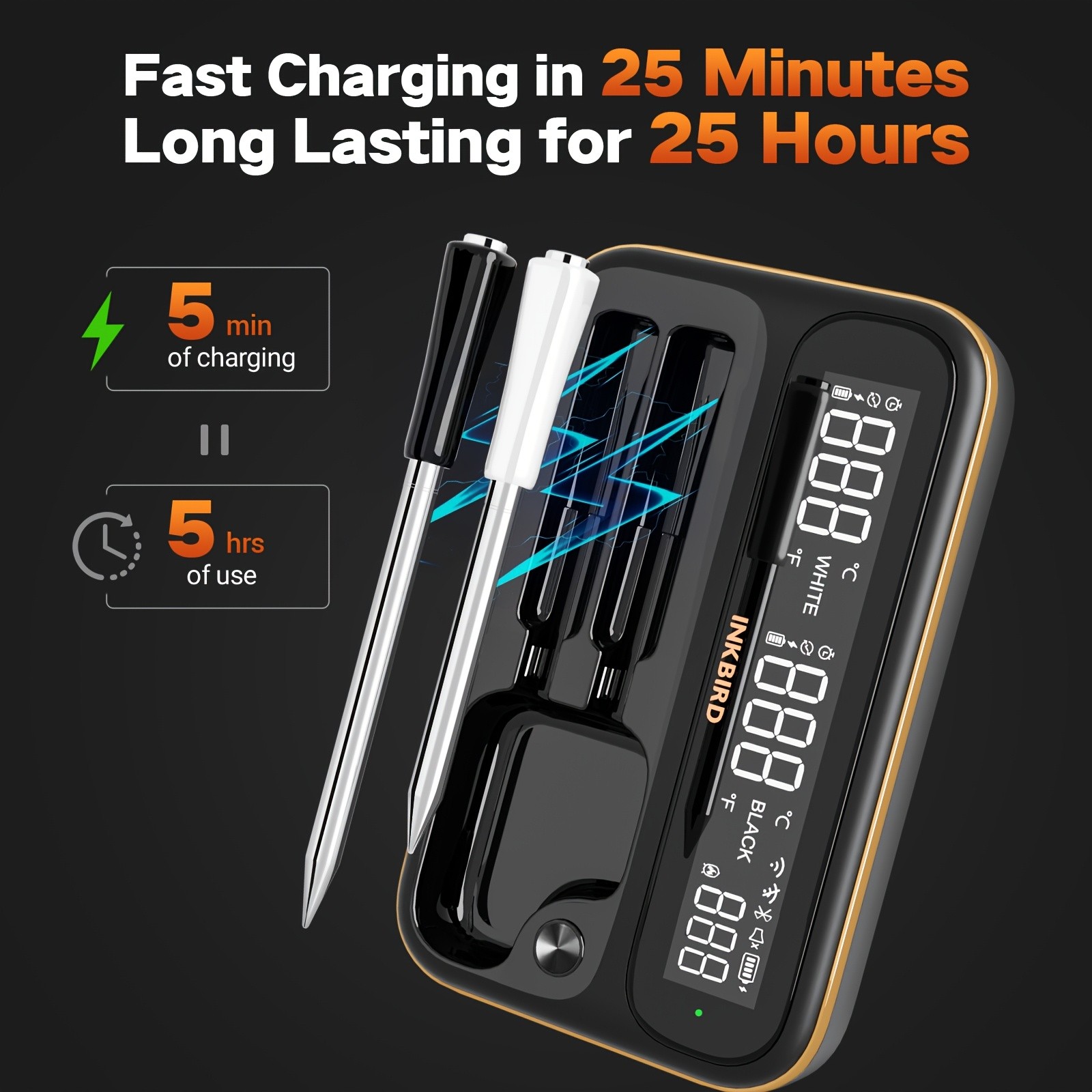 INKBIRD Wireless Cooking Meat Thermometer INT-12-BW