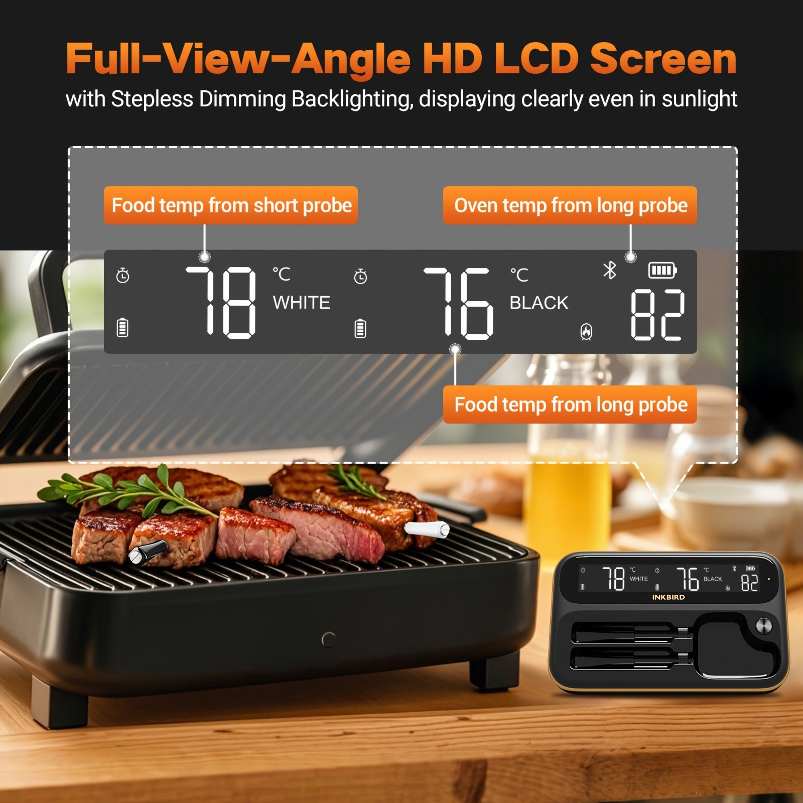 INKBIRD Wireless Cooking Meat Thermometer INT-12-BW