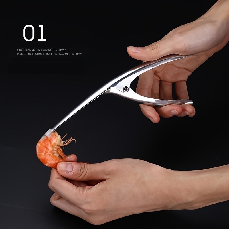 KITEOAGE Portable Stainless Steel Shrimp Peeler and Decorator