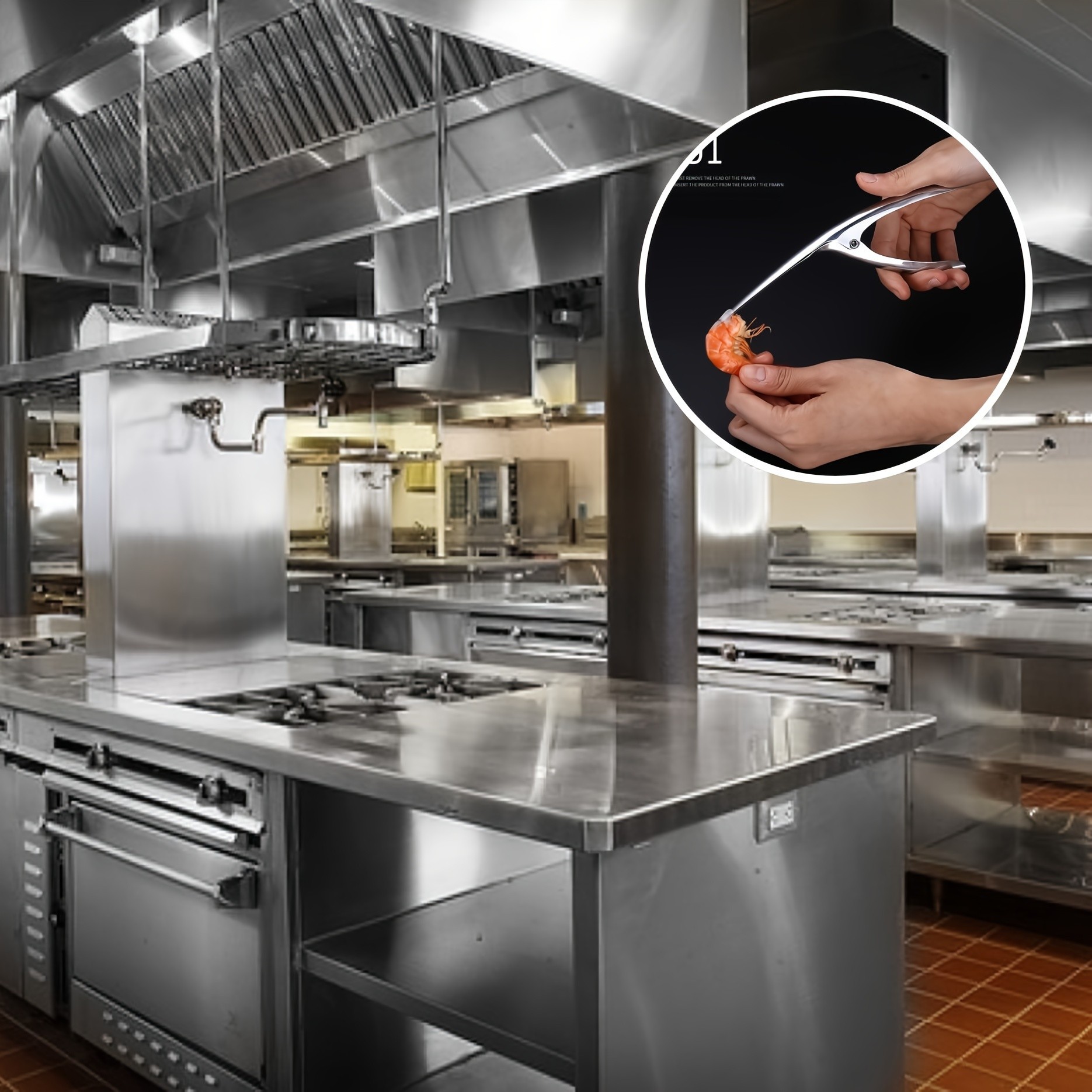 KITEOAGE Portable Stainless Steel Shrimp Peeler and Decorator