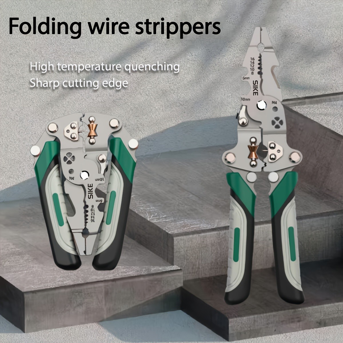 SIKE Collapsible Multi-Function Electrician's Industrial Grade Wire Stripper