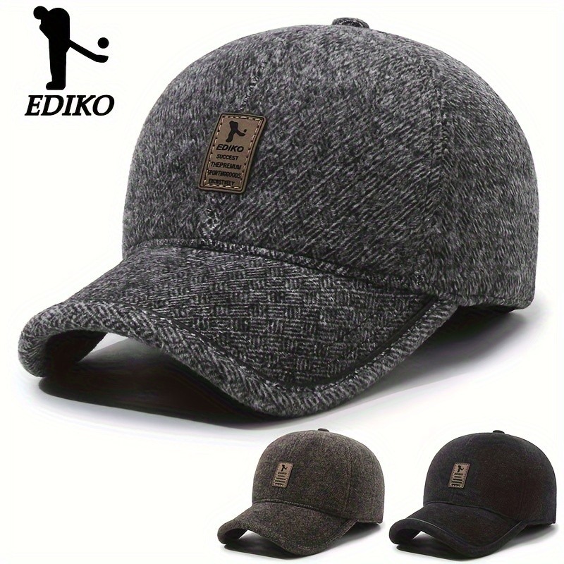 EDIKO Men's Winter Baseball Cap with Ear Flaps