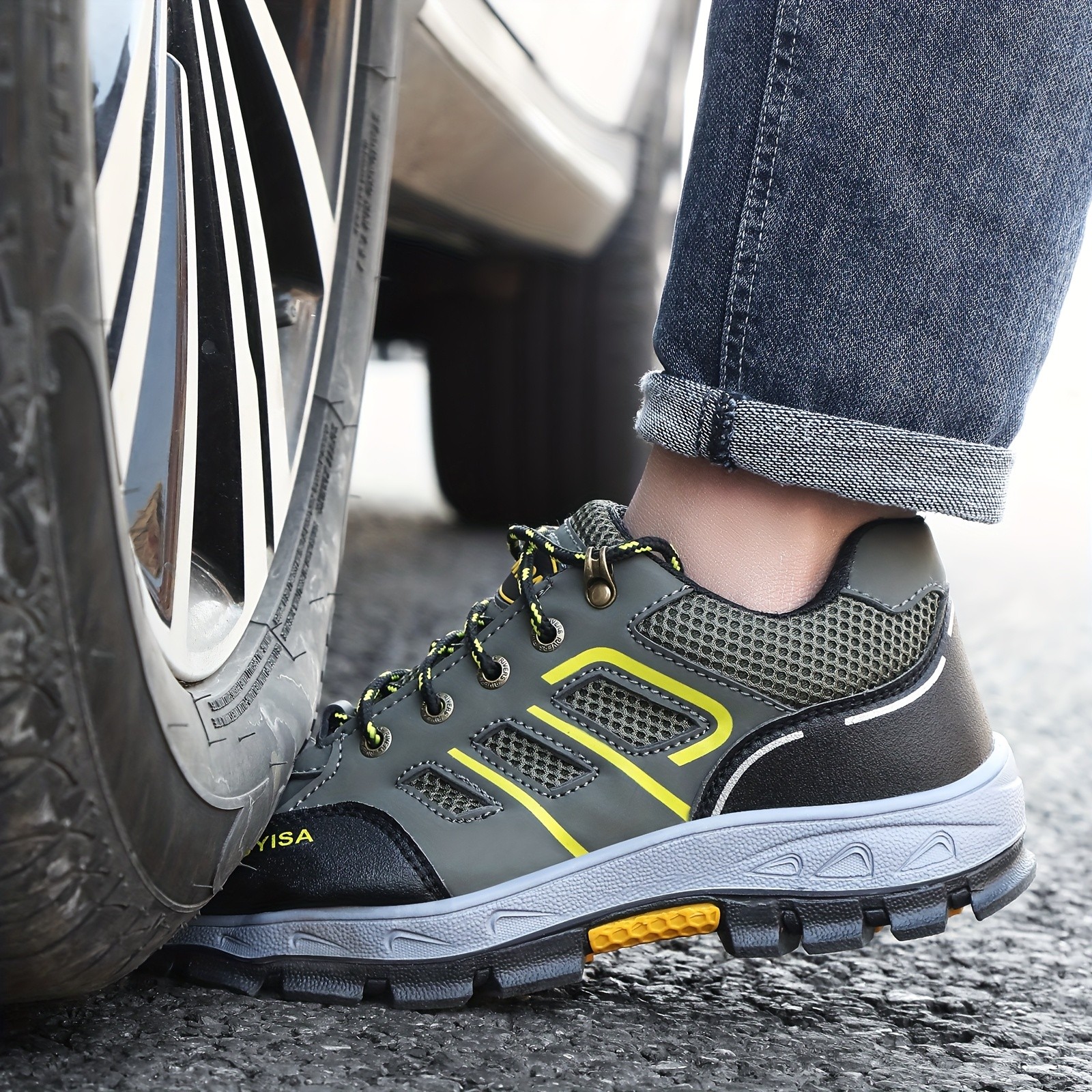 GUYISA Men's & Unisex Steel-Toe Work Shoes