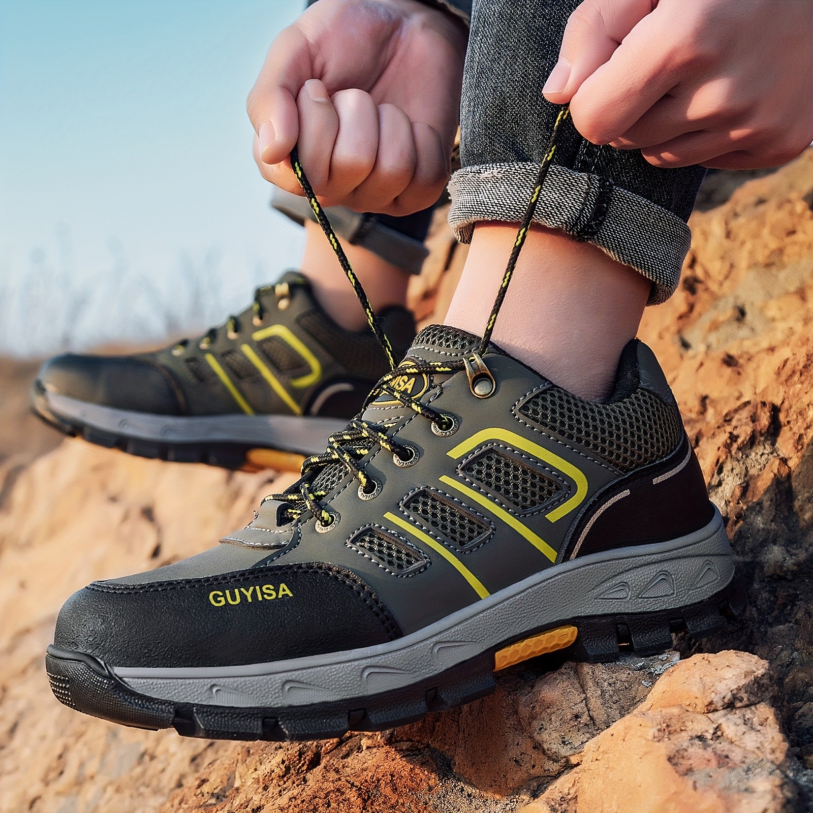 GUYISA Men's & Unisex Steel-Toe Work Shoes