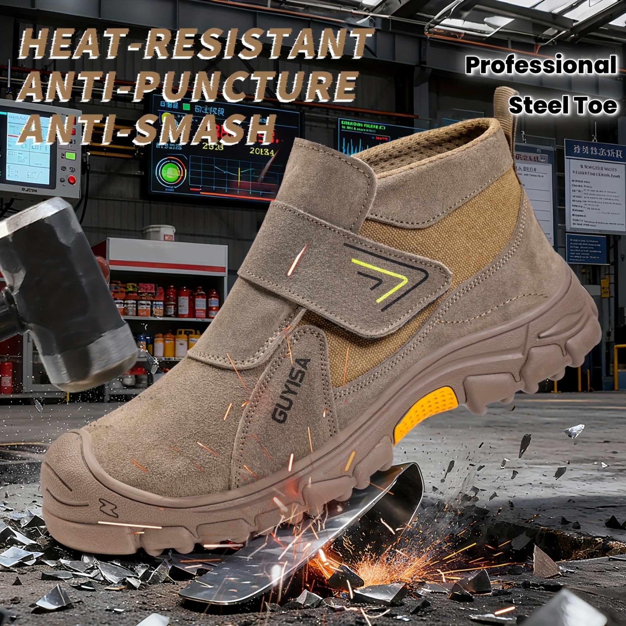 GUYISA Men's All-Season Professional Welder Work Shoes
