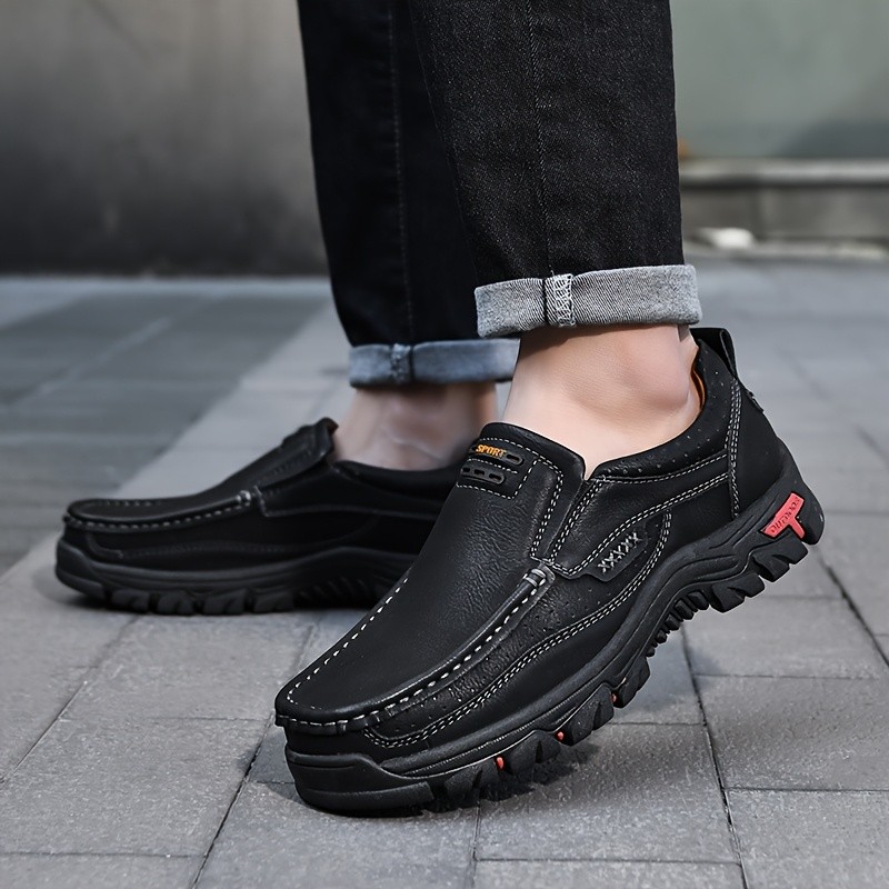 SALKIN Plus Size Men's Solid Color Slip-On Loafer Shoes