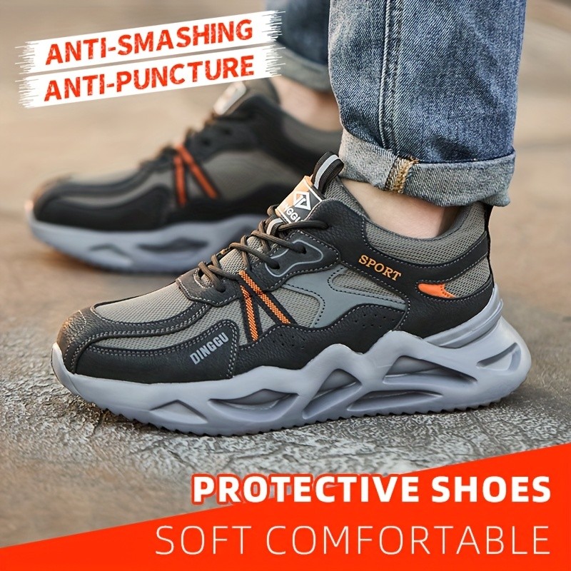 DINGGU Men's All-Season Steel-Toe Work Boots