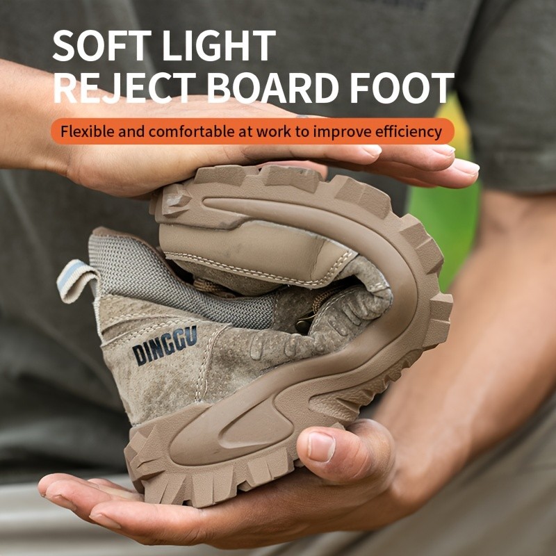 DINGGU Men's Steel Toe Work Safety Shoes
