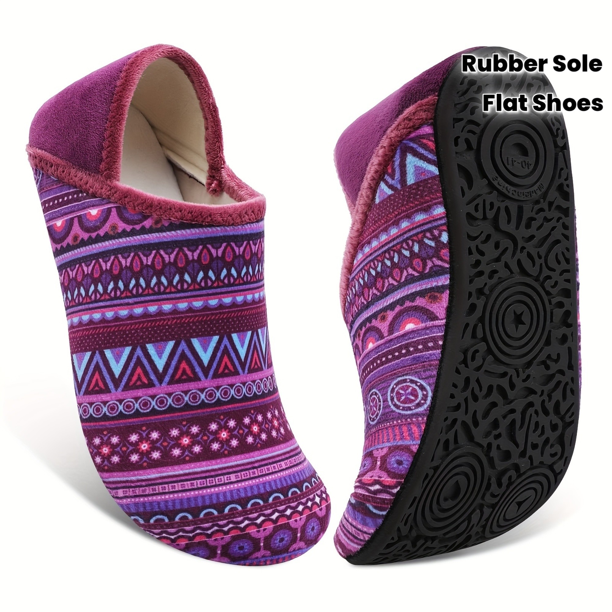 L-RUN Women and Men Rubber Sole Soft Lightweight Flat Shoes