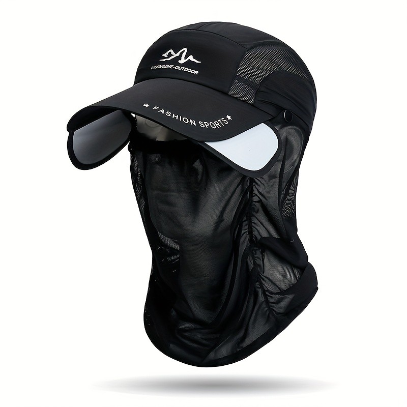 ROORUNS Men's Adjustable Baseball Cap with Removable Neck Guard