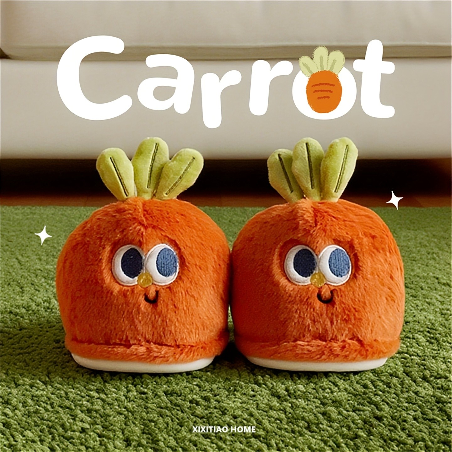 XIXITIAO Cute 3D Carrot Slippers