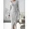 Women's Striped Fashion Round Neck Long Sleeve Narrow Bow Dress