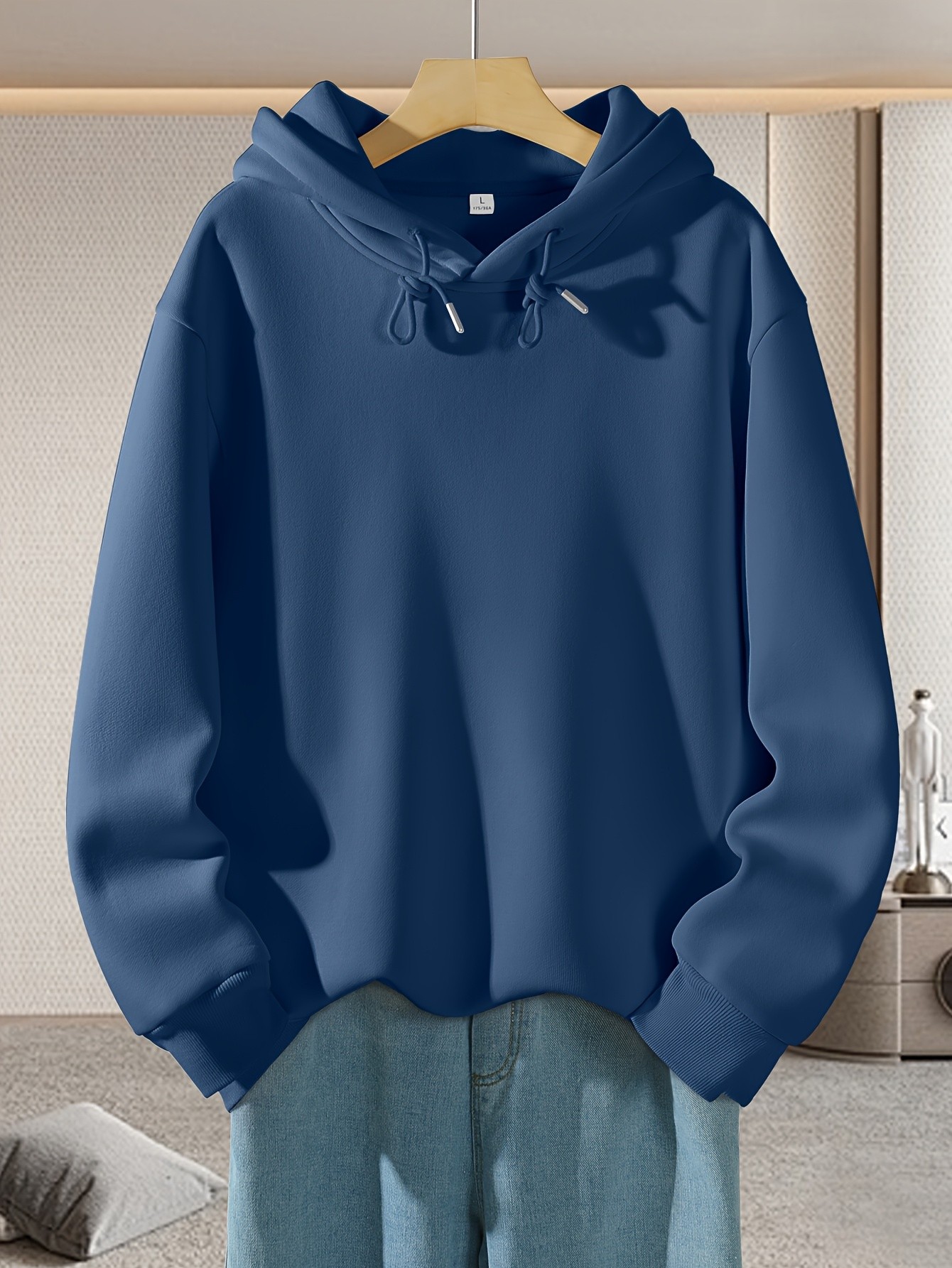 JEANSWEST Mens Solid Color Hooded Sweatshirt