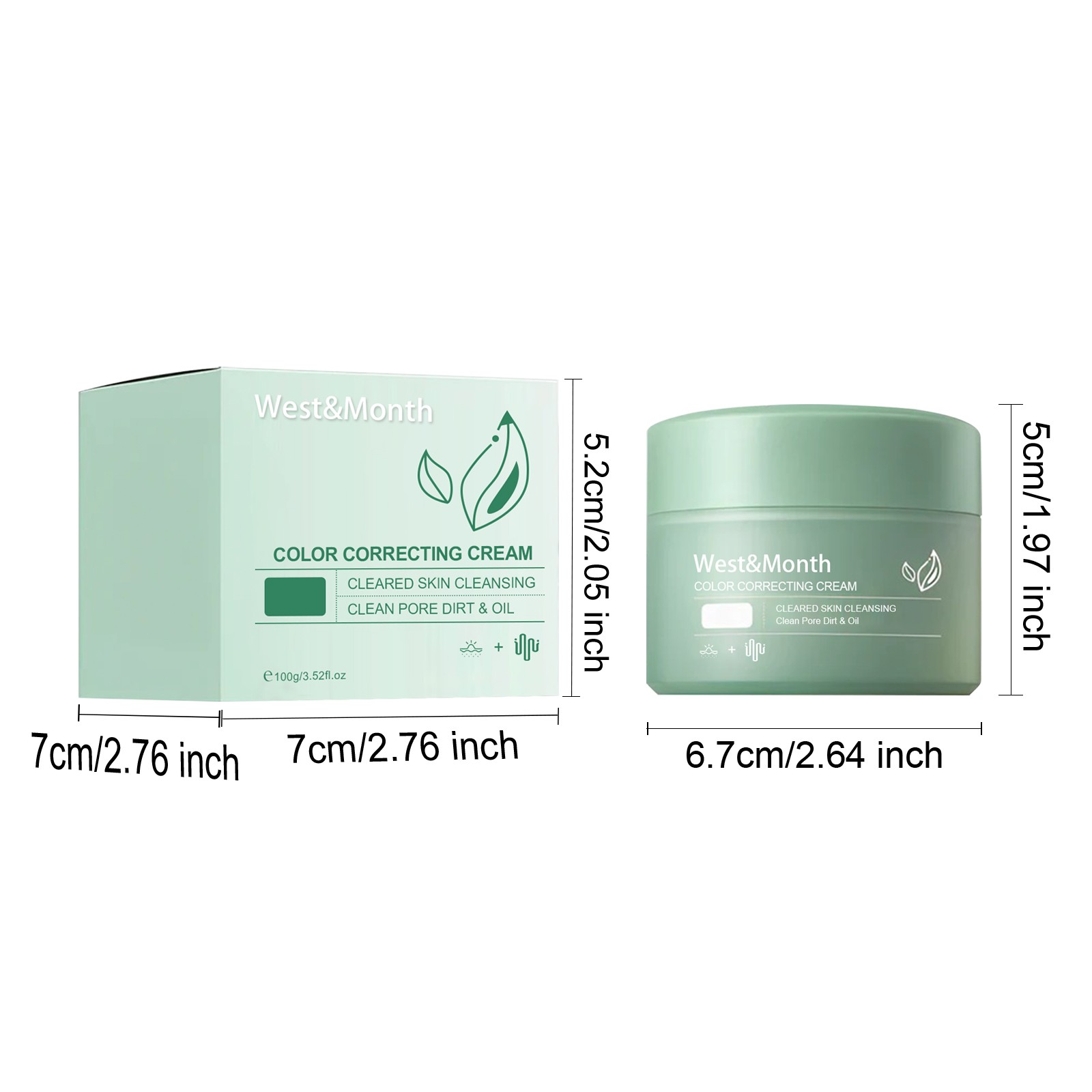 West&Month Color Correcting Cream  Clears Skin and Refines Pores