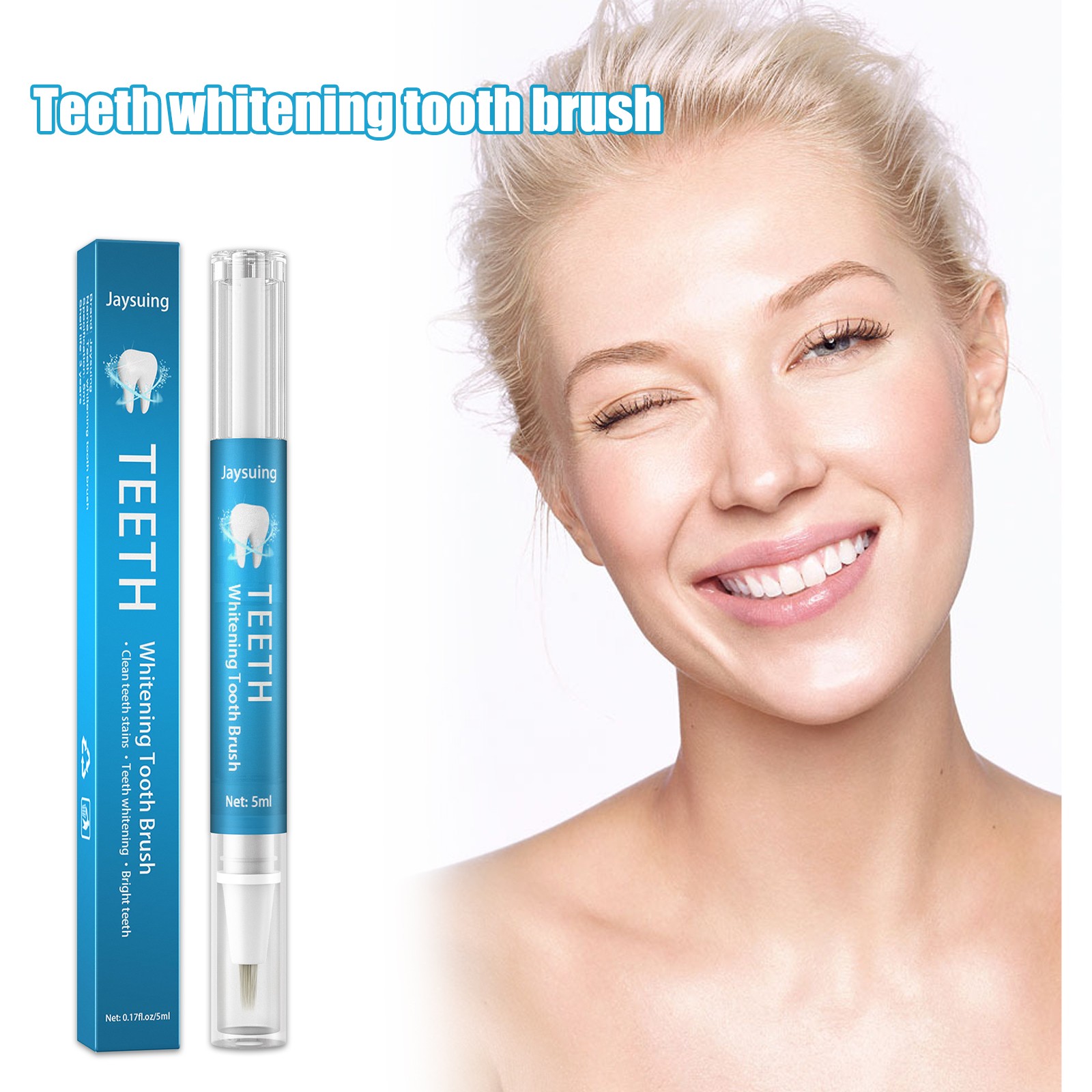 Jaysuing Teeth Whitening Tooth Brush Instant Brightening Solution