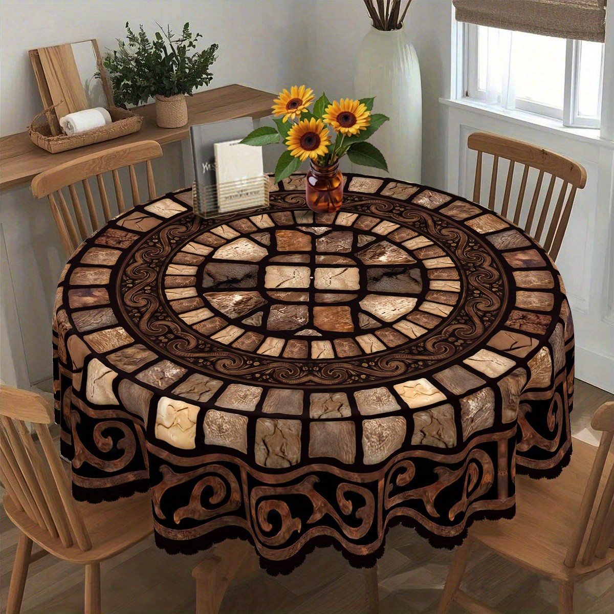 VESPRI Vintage Stone Mosaic Tablecloth