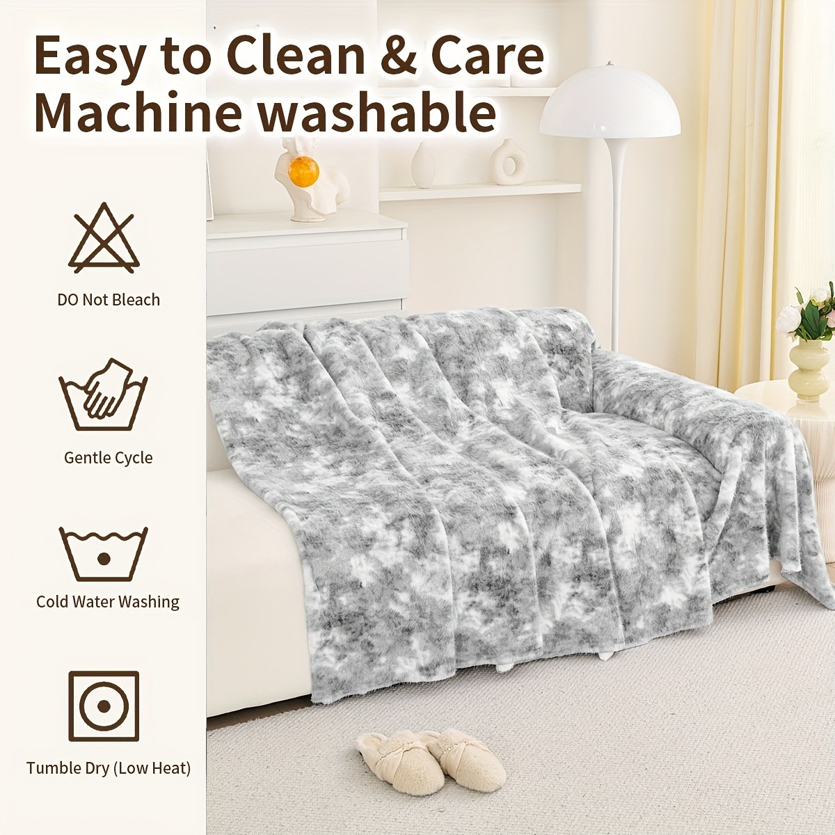 PJLZJFBY Faux Mink All-in-One Sofa Throw