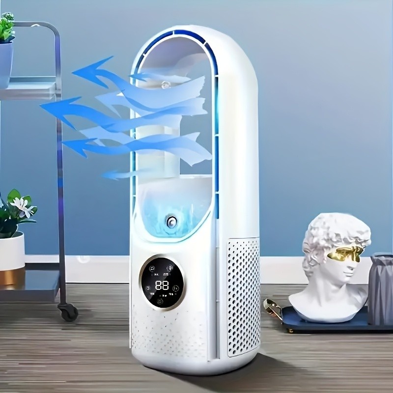 OKG Portable Bladeless Air Conditioner Fan with Night Light
