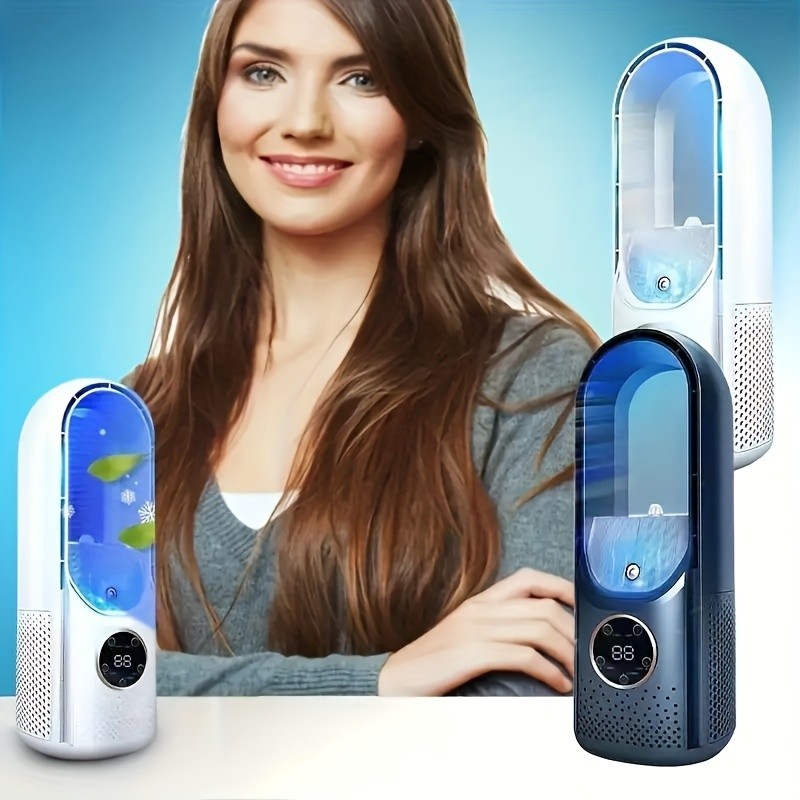 OKG Portable Bladeless Air Conditioner Fan with Night Light