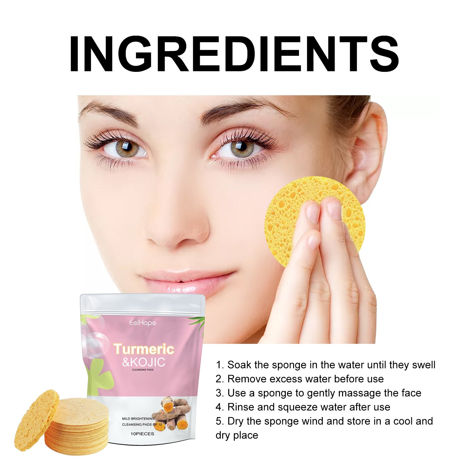 Ginger Kojic Acid Cleansing Pads  Glowing, Radiant Skin