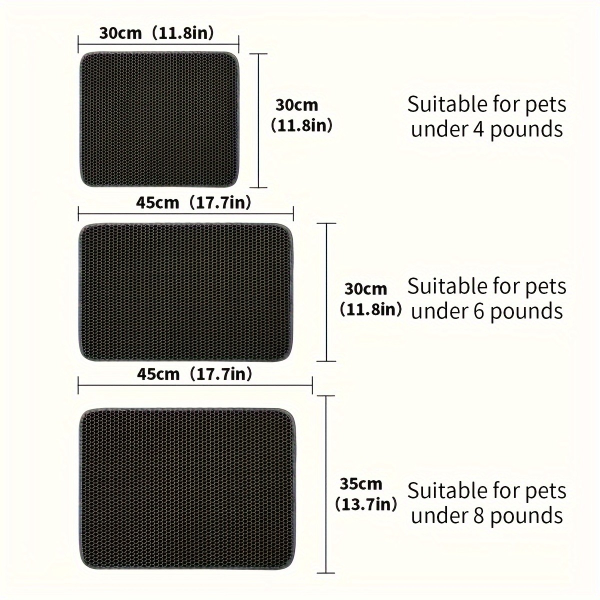 SUPET Double-Layered Black Cat Litter Mat