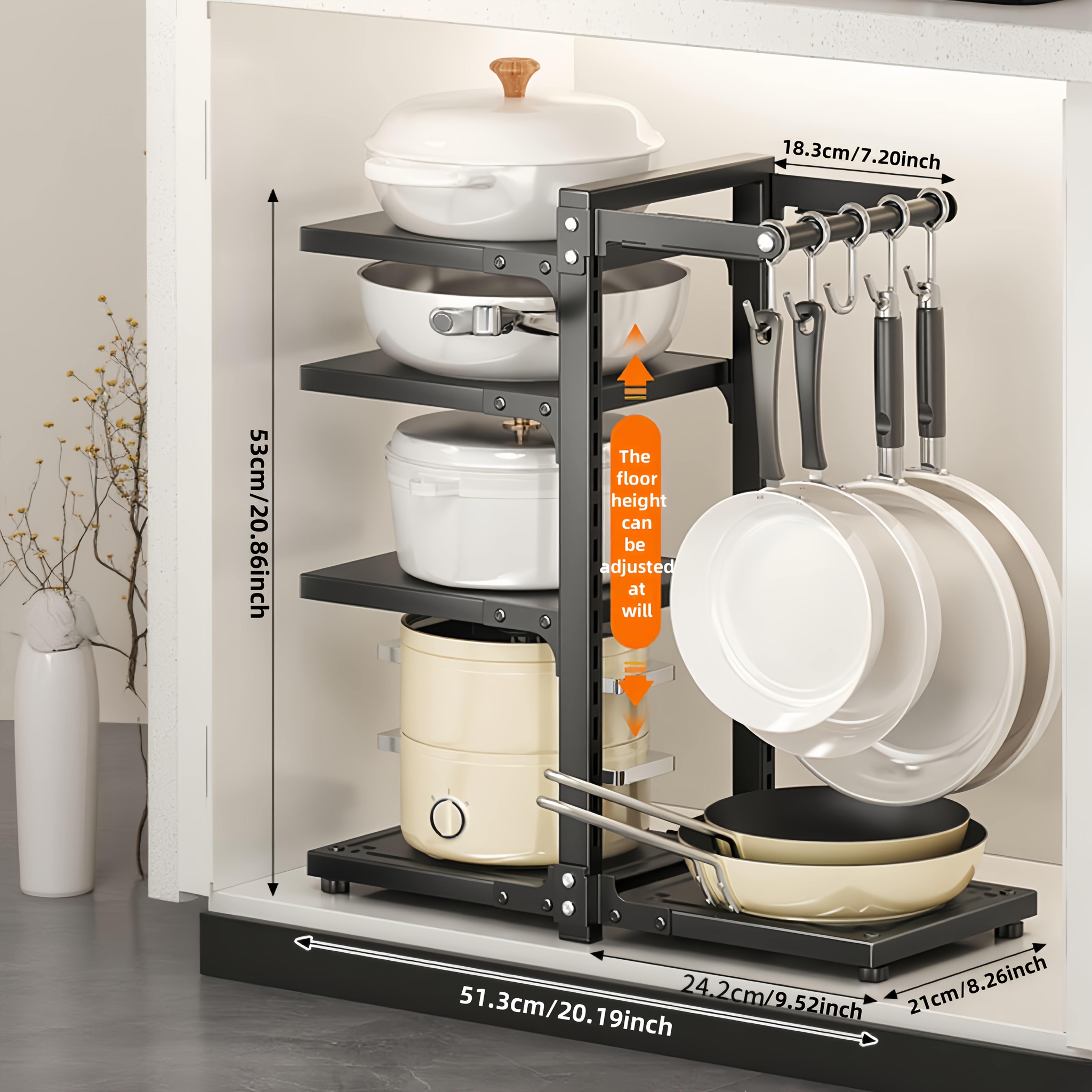 BRAIDOL Adjustable Heavy Duty Kitchen Organizer