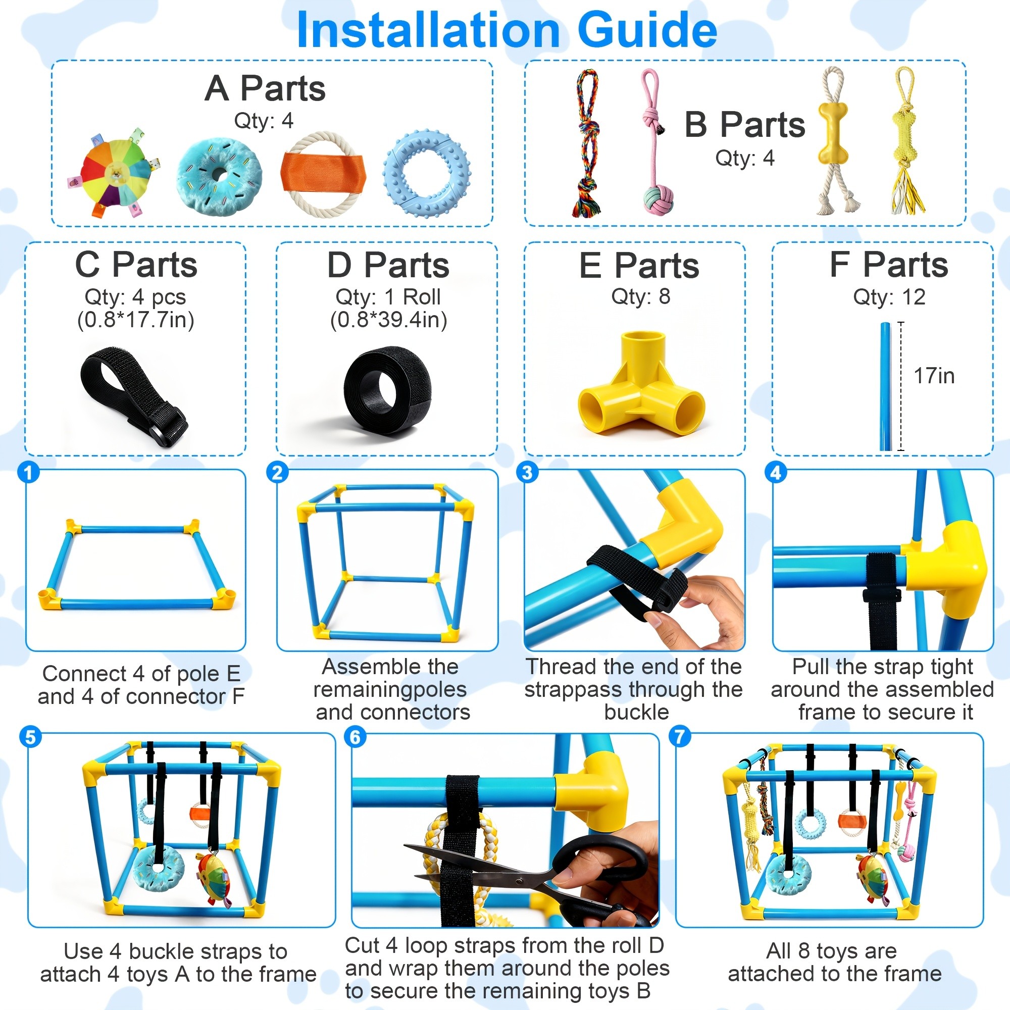 LIUYANG Puppy Play Gym for Small Dogs