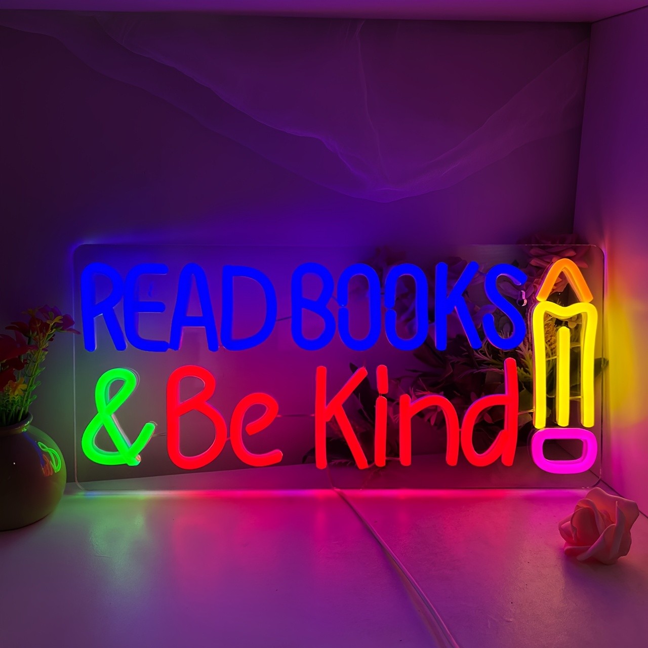 LIUYANG "READ BOOKS & BE KIND" LED Neon Sign