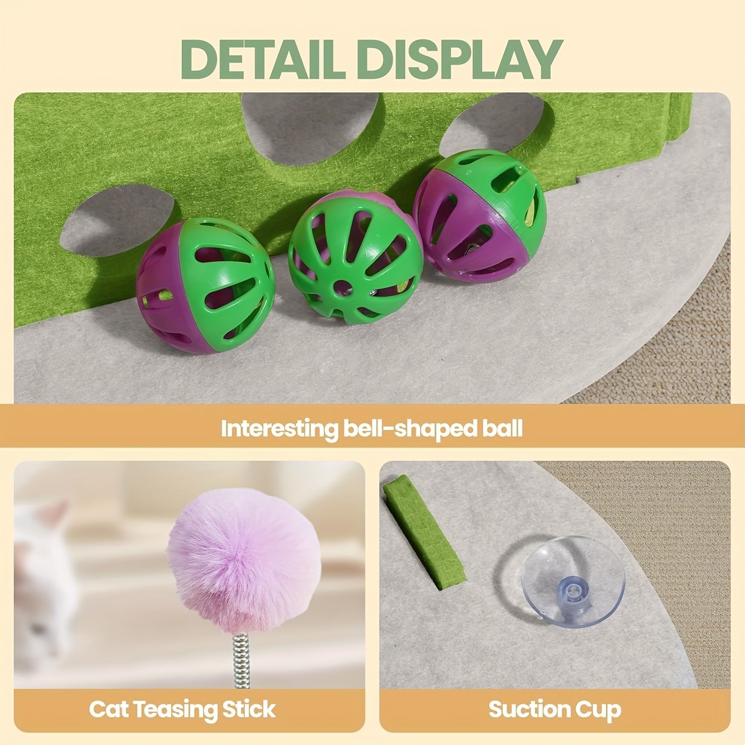 SUNGDOGIN Interactive Cat Toys with Felt Maze Box