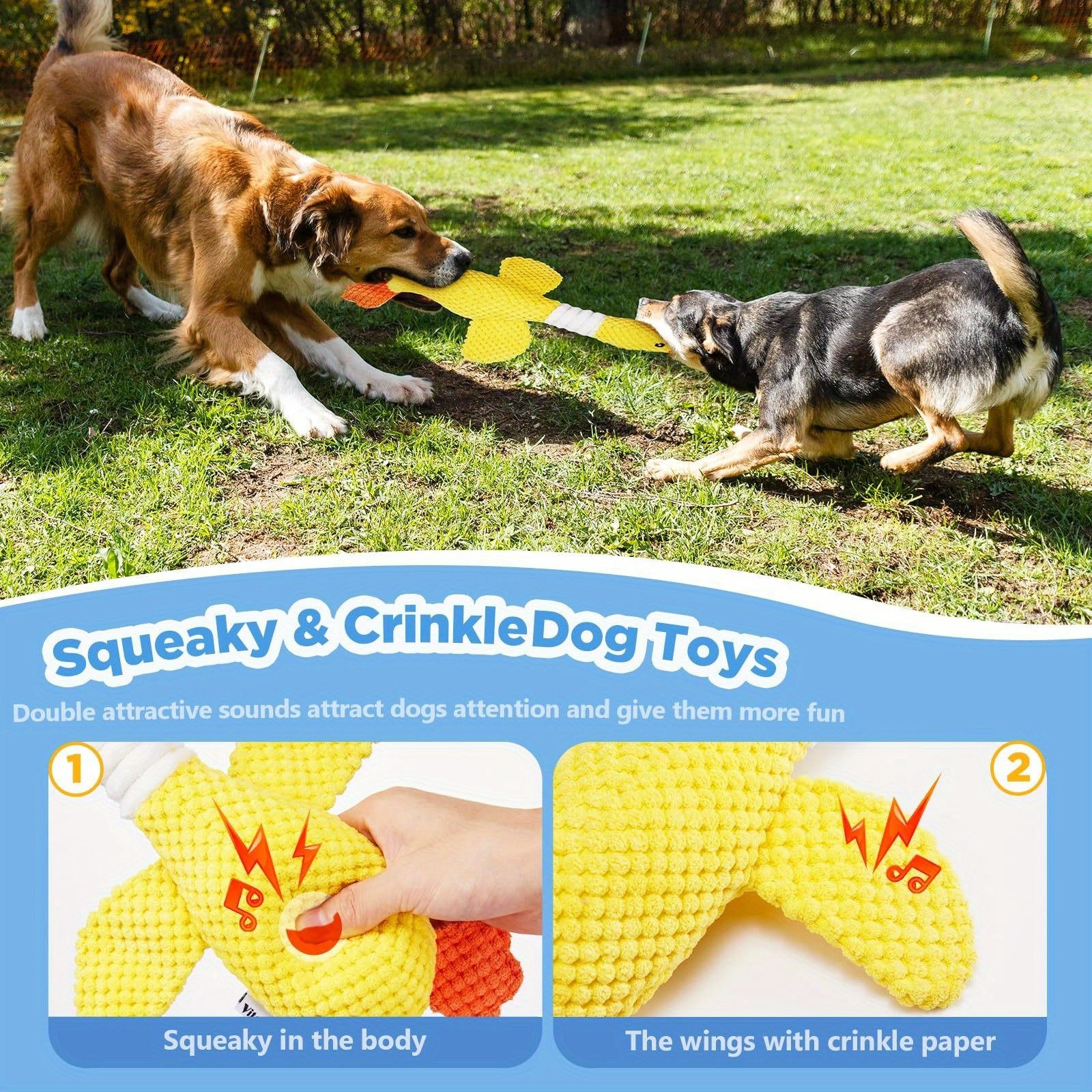 VITSCAN Sturdy Soft Yellow Goose Chew Plaything for Dogs and Puppies