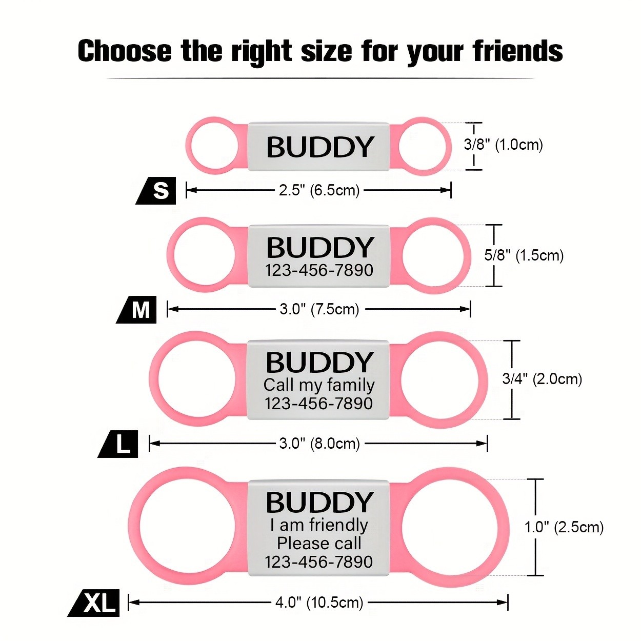 TAGME Personalized Engravable Pet ID Collar Tags