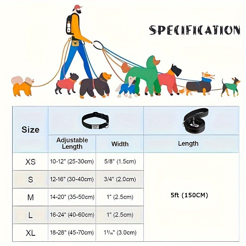 TAGLORY Dog Collar and Leash Set