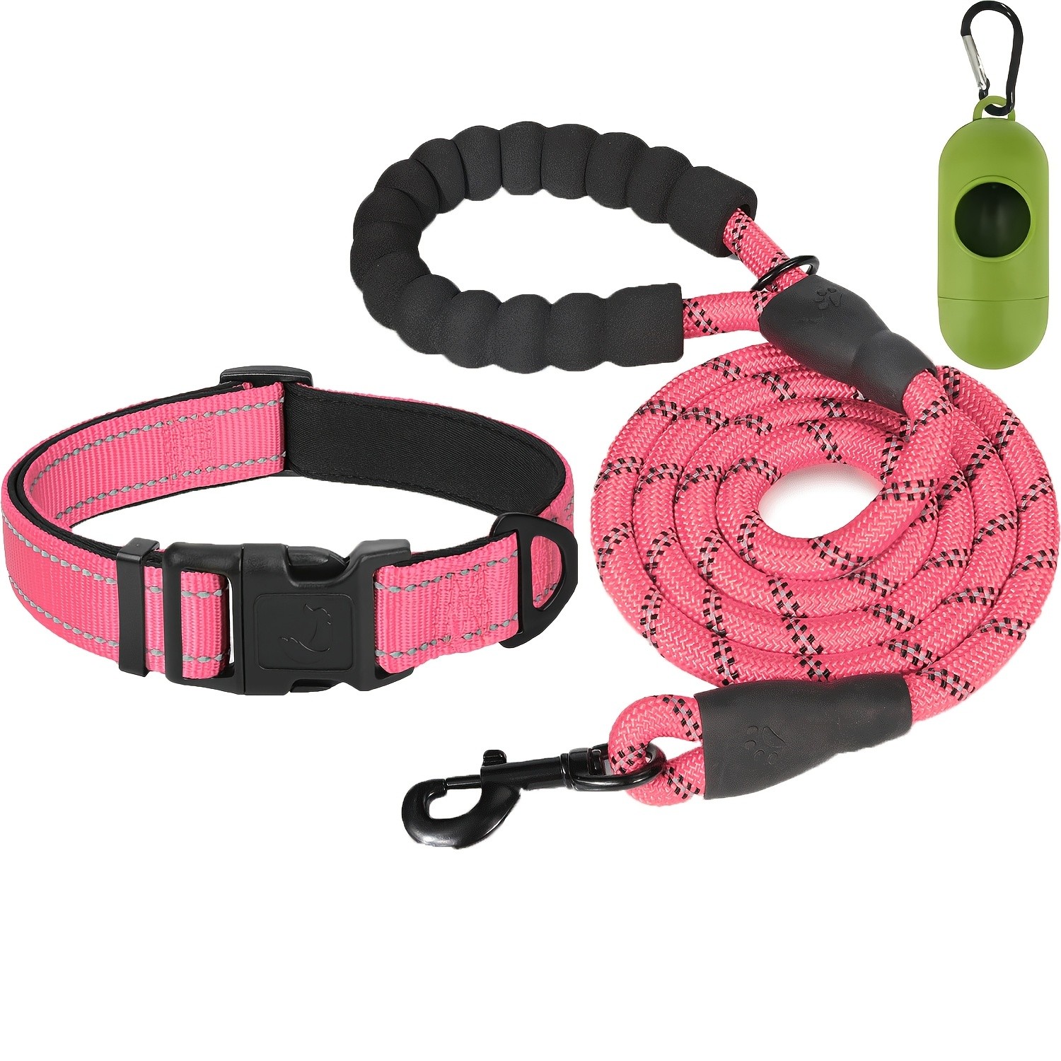 TAGLORY Reflective Safety Leash and Adjustable Comfort Collar Set