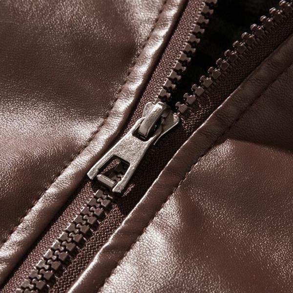 Men's Stand Collar Vintage Leather Jacket