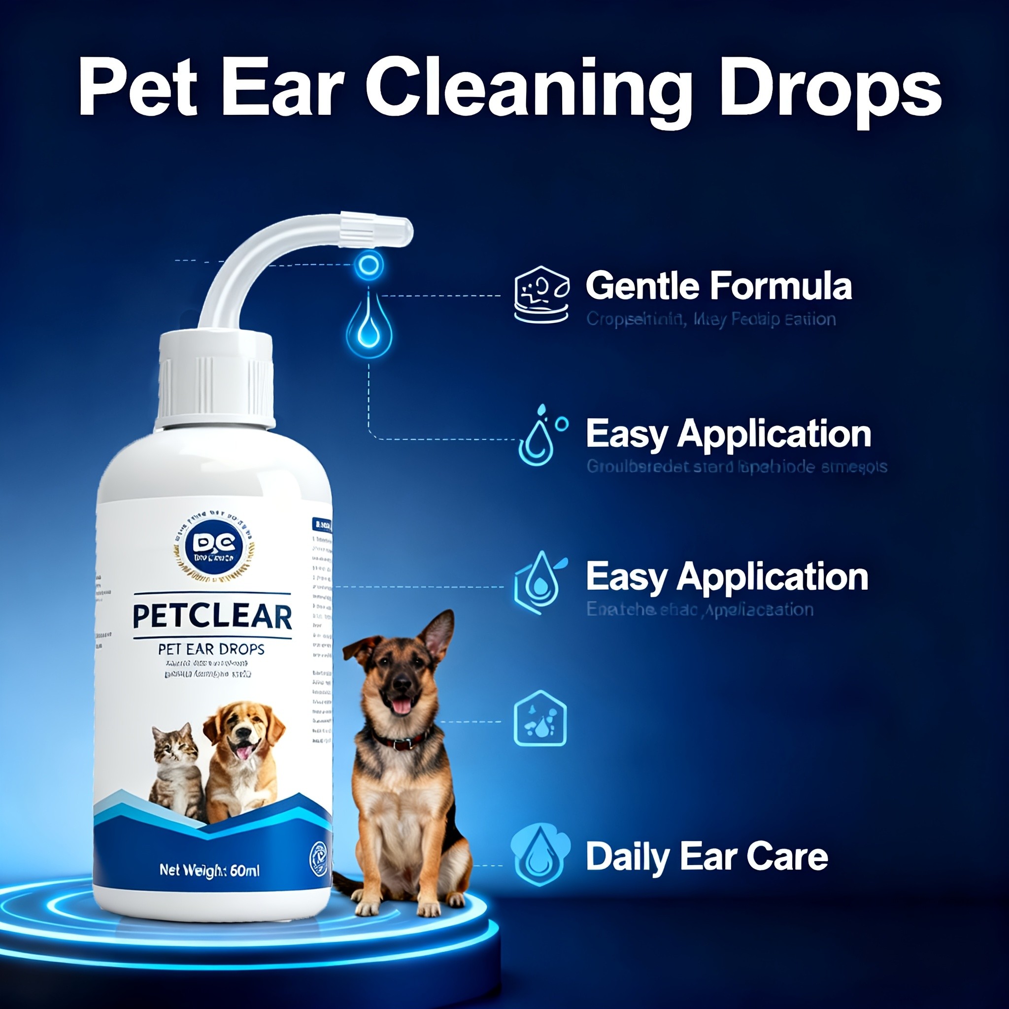 PETCLEAR Pet Ear Drops for Cats