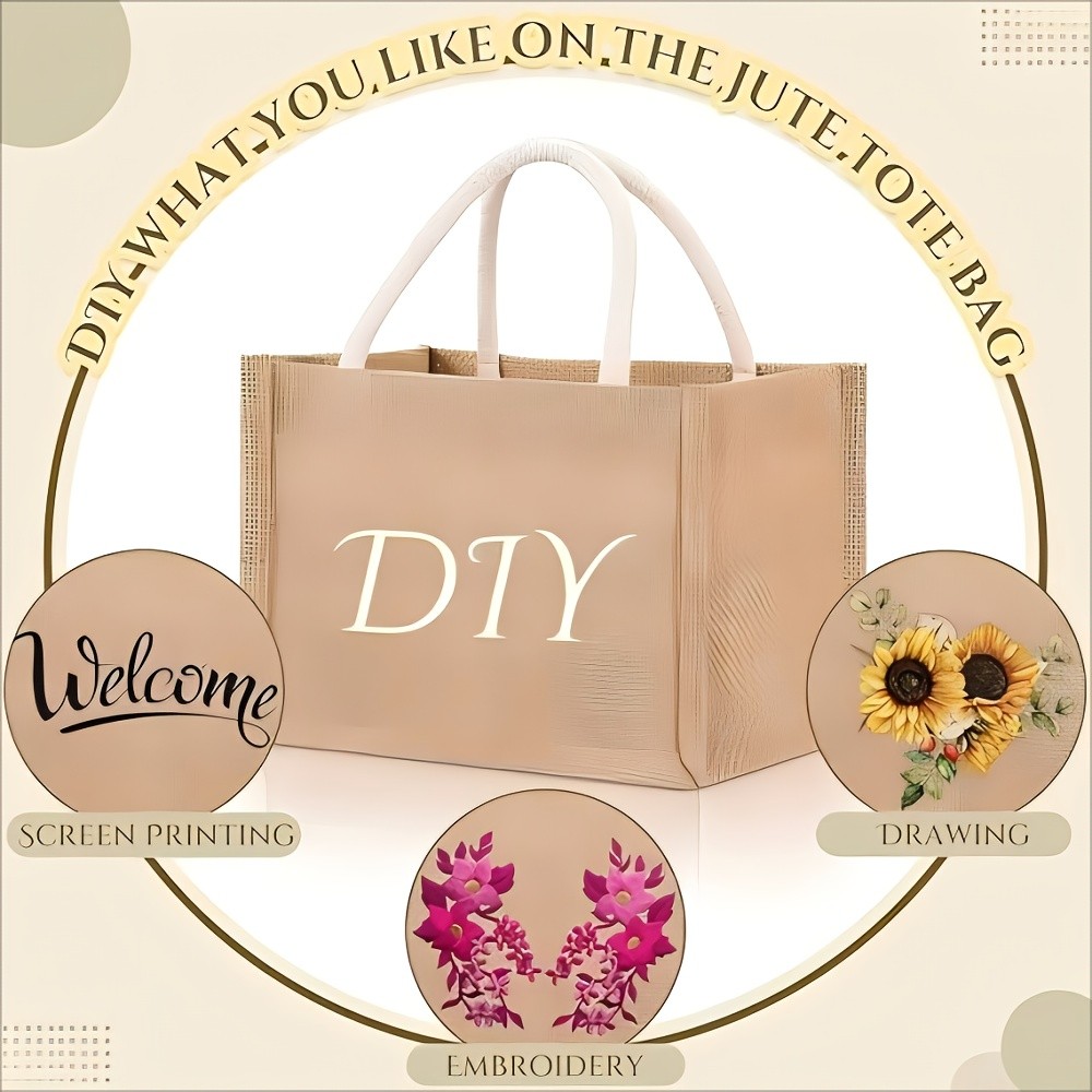Jetcloud 4/12pcs Mini Burlap Tote Bags