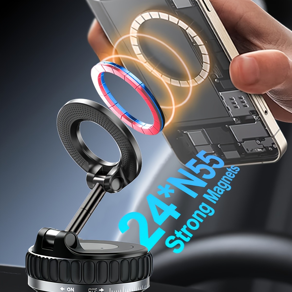 LONGKING Upgraded 360 Magnetic Phone Holder