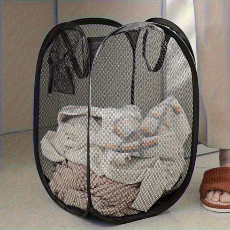 GOBITELI Modern Polyester Mesh Laundry Basket