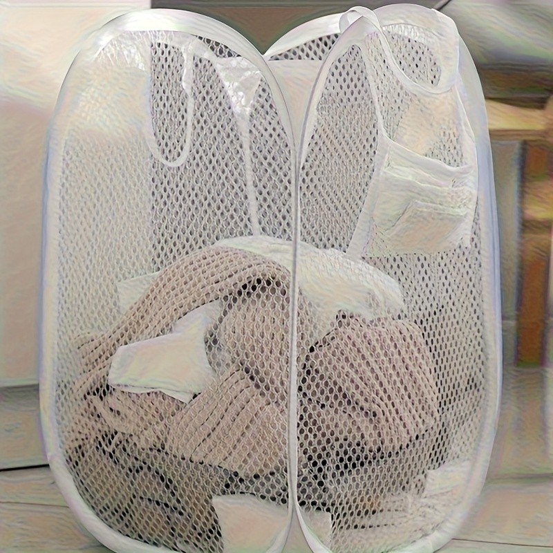GOBITELI Modern Polyester Mesh Laundry Basket