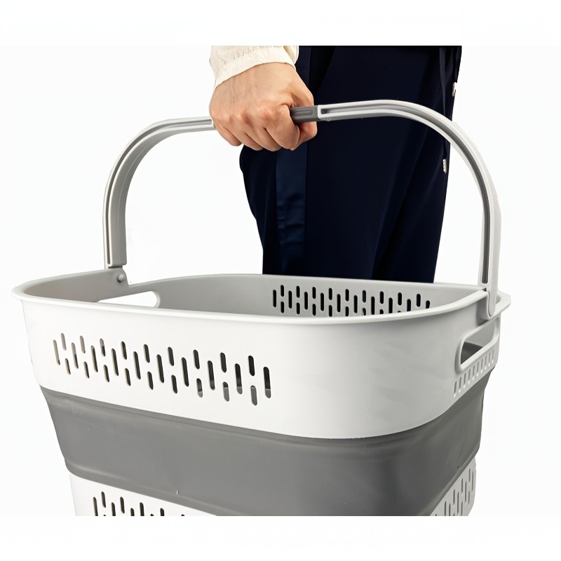 SAMMART 40L Collapsible Plastic Laundry Basket with Handles