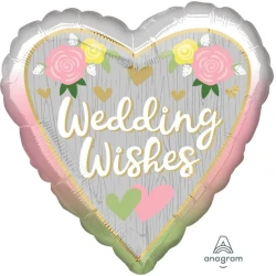 Foil Balloon - Standard HX Wedding Wishes Ombre (45cm)
