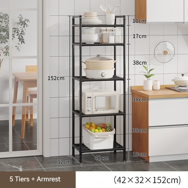 UDEAR Heavy-Duty Multifunctional Rolling Storage Shelf with Armrests