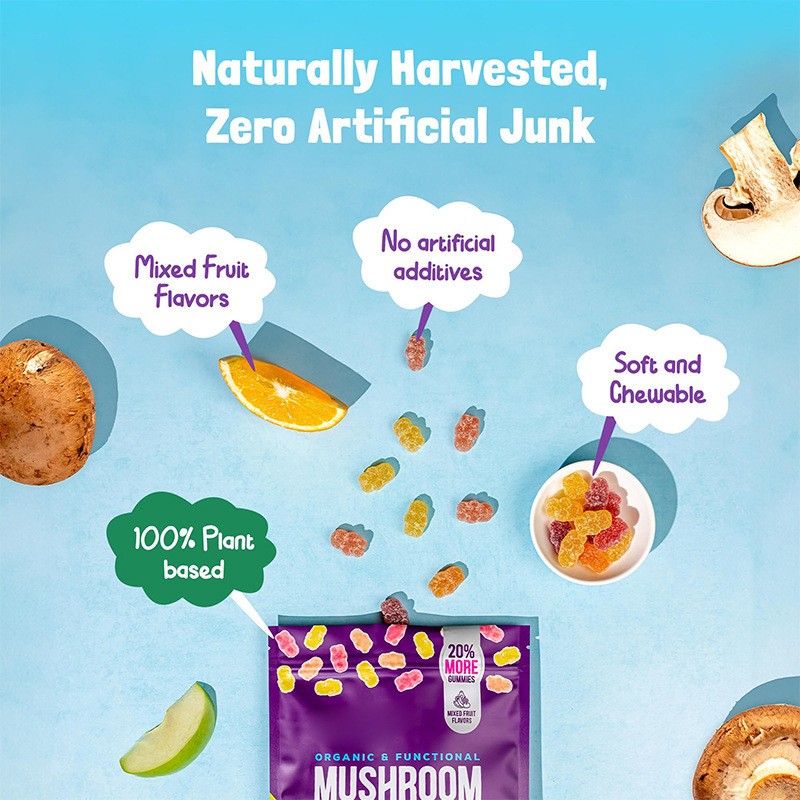 Organic & Functional Mushroom Gummies with Ashwagandha: Boost Your Wellness Naturally